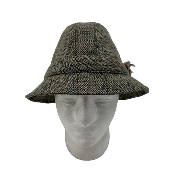 Vintage Kangol Fedora Hat Mens Small Heritage Twill Newmarket Trilby Herringbone - Picture 1 of 13